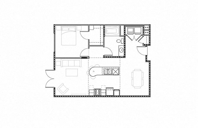 Ariva Apartments 1 bedroom 1 bath A5 floor plan Ariva Apartments 1 bedroom 1 bath A5 floor plan